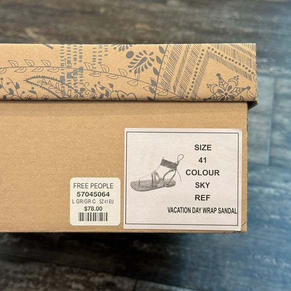 Free People Vacation Day Wrap Sky Gladiator Sandals Size 41 EU Lace Up Beach NEW - Picture 4 of 12
